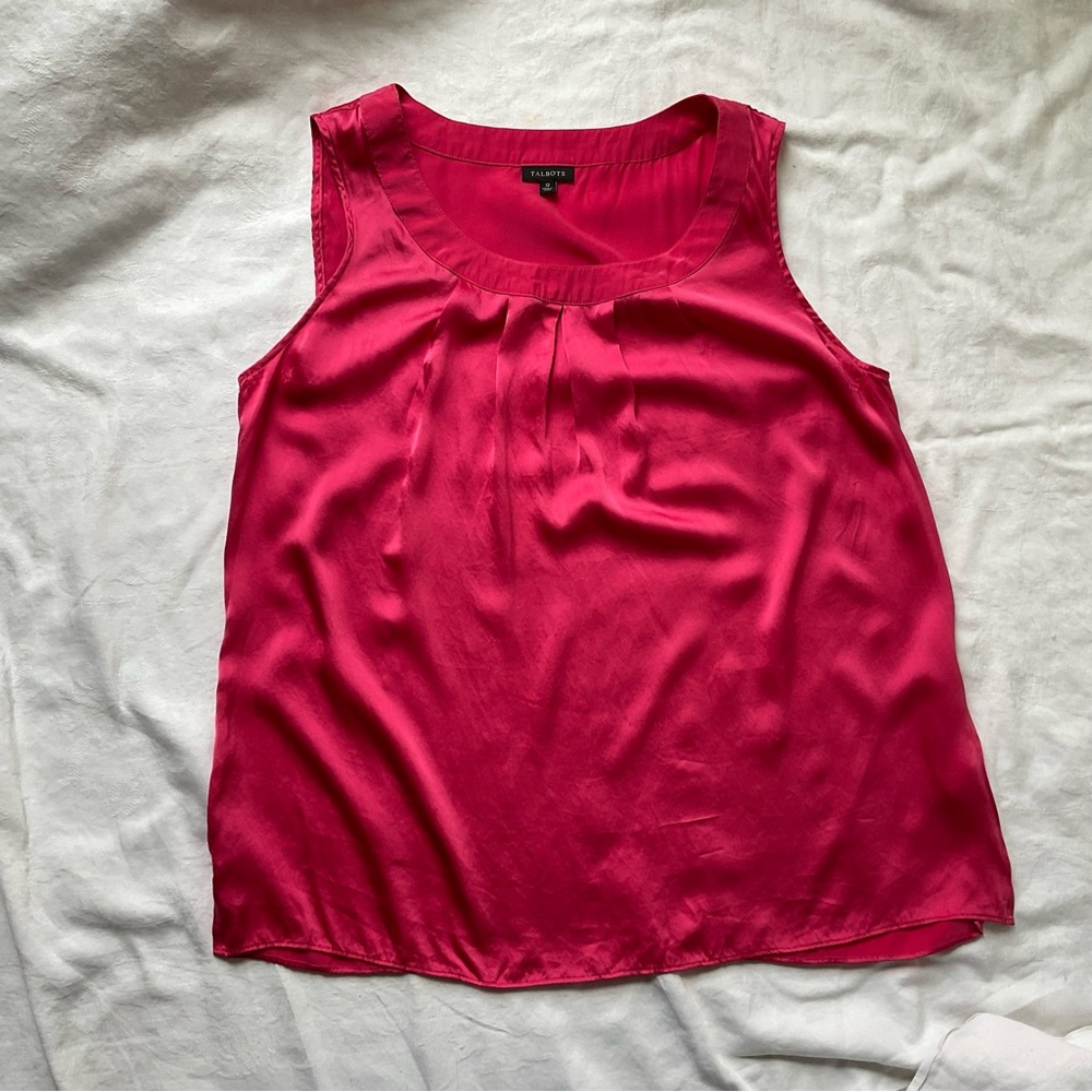 Women's Pink Silk Tank Top